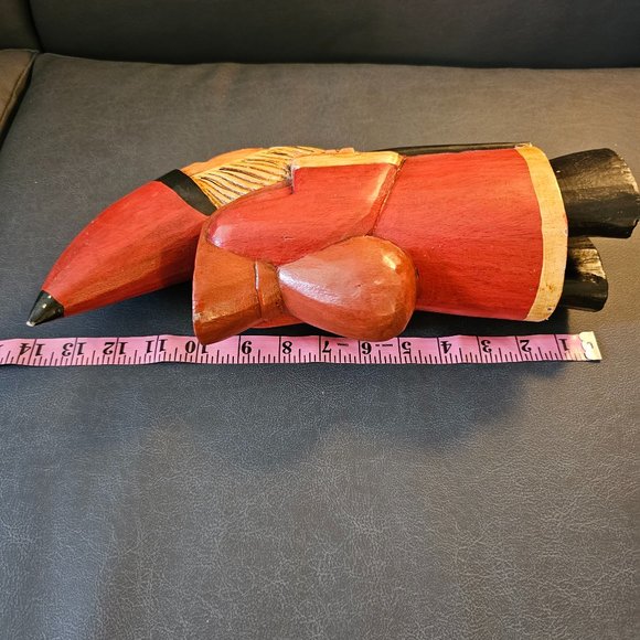 Vintage Old Carved Wood Painted Folk Art Tales Elf Santa Claus Denmark Germany - Picture 16 of 16